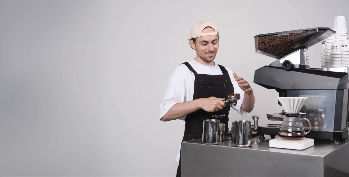barista on advertising shoot